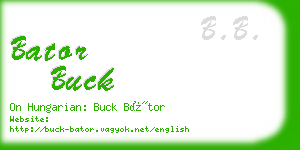 bator buck business card